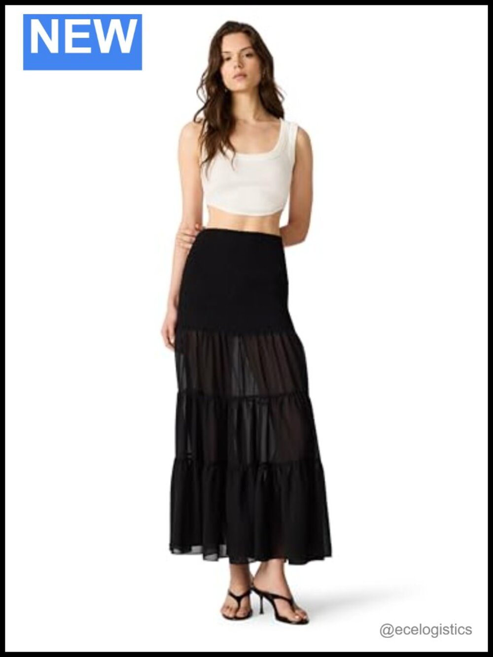 Lisabel Maxi Skirt Pull On Mid Rise 100% Polyester Hand Wash